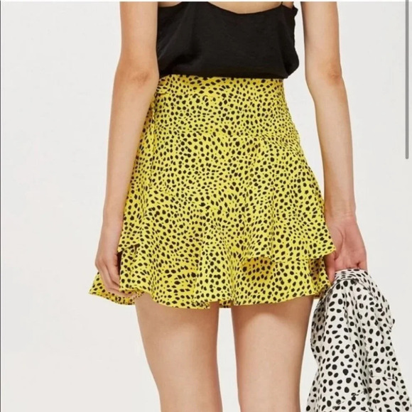 Topshop Leopard Animal Ruffle Hem Mini Skirt 8 - Picture 5 of 13